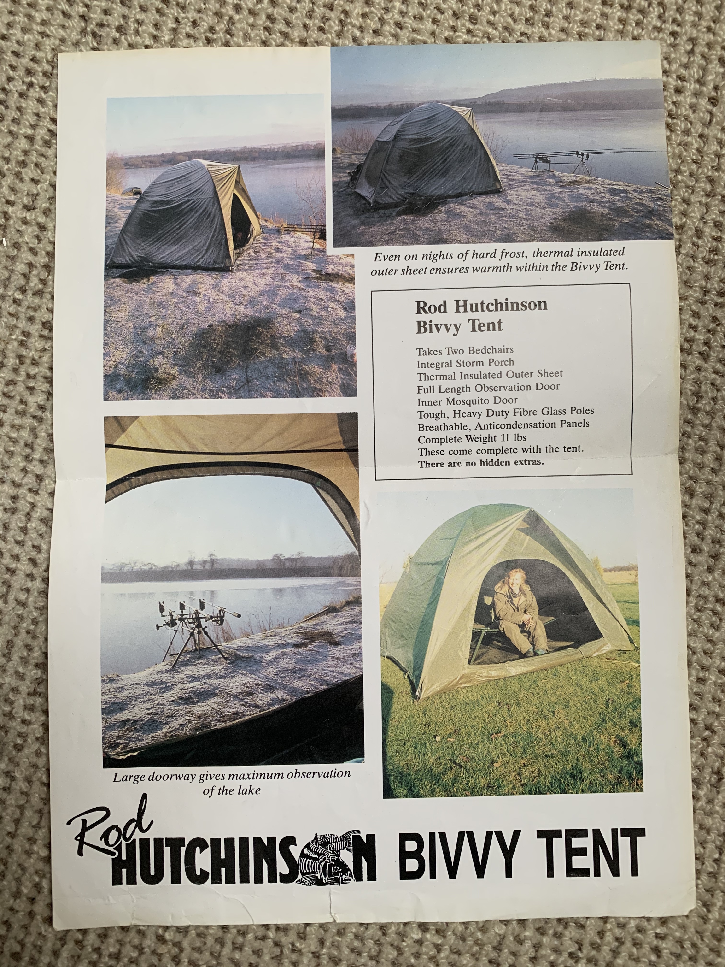 An old advert for the RH bivvy...